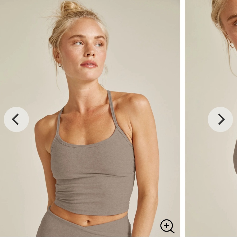 Beyond Yoga Spacedye racerback cropped tank | Birch Heather | S